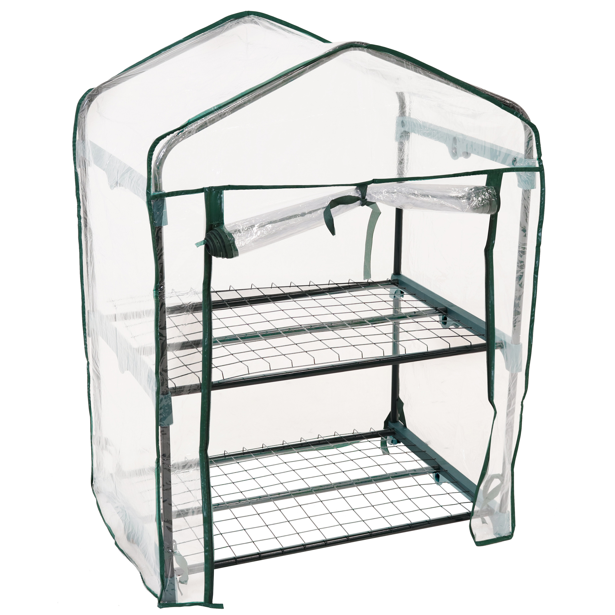 Sunnydaze Decor, 2-Tier Mini Greenhouse, Length 19 in, Width 26.5 in, Model# HGH-895